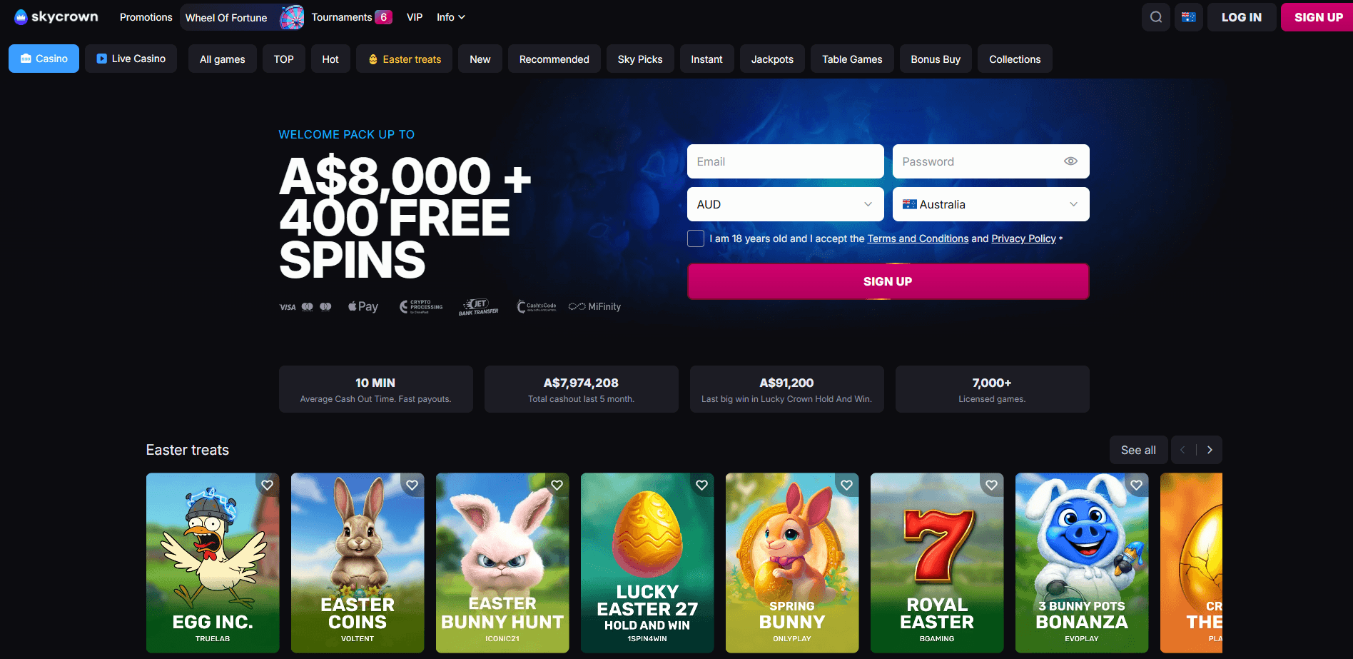 skycrown safe gambling site in Australia main page